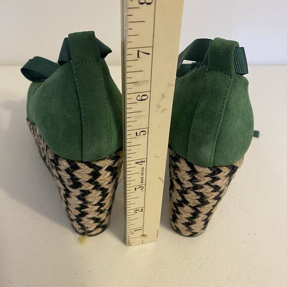 FreePeople Charade Espadrilles Heels Wedges Green LaceUp Boho Chunky Hippie 6.5 - Picture 2 of 6